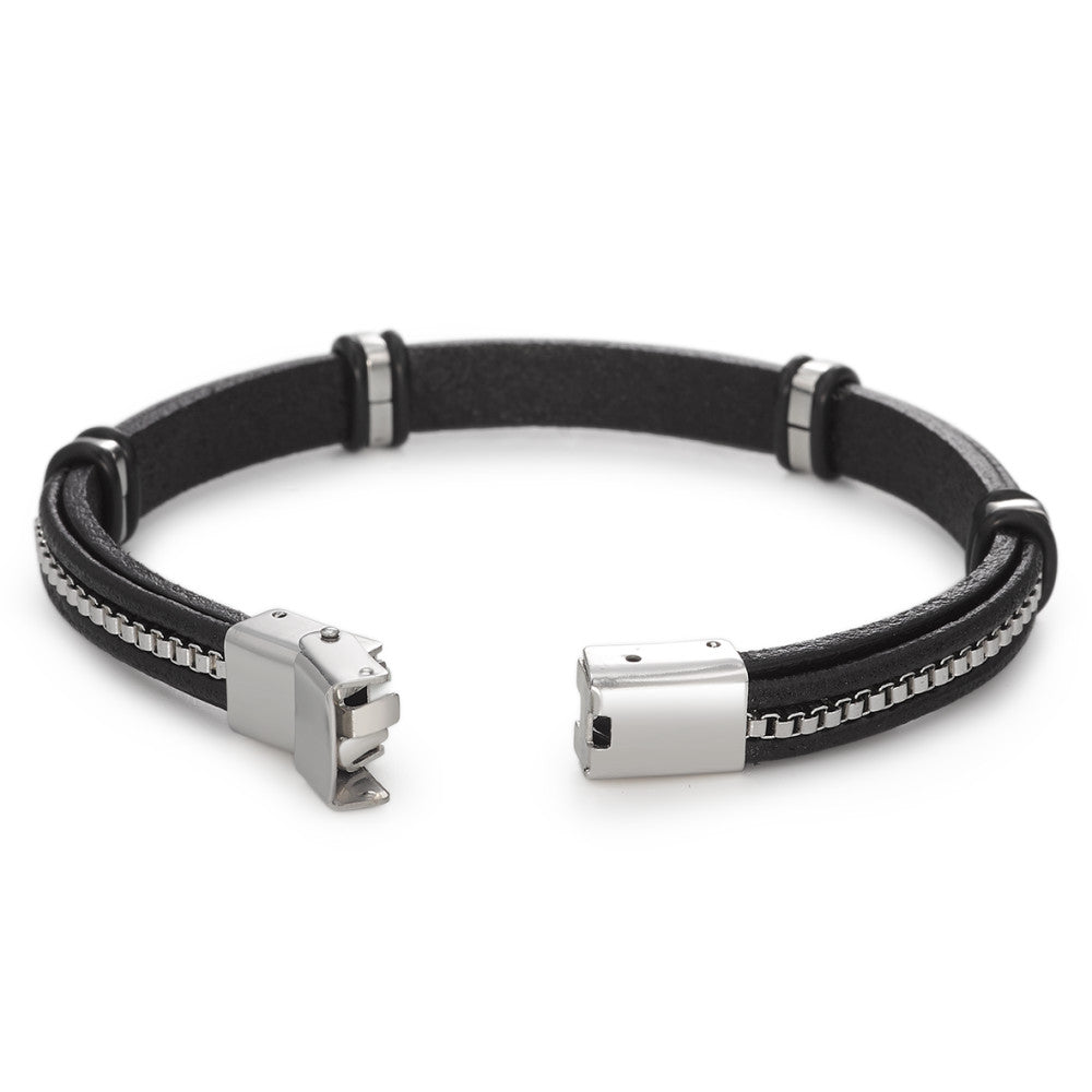 Pulsera Cuero, Acero inoxidable 21 cm