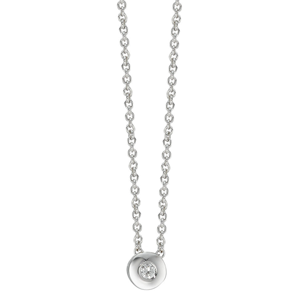 Collana Oro bianco 750/18 carati Diamante 0.03 ct, w-si 42-45 cm Ø4.5 mm