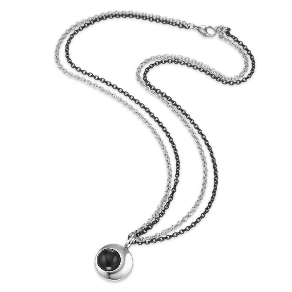 Collier Acier inoxydable Onyx noir PVD 45 cm