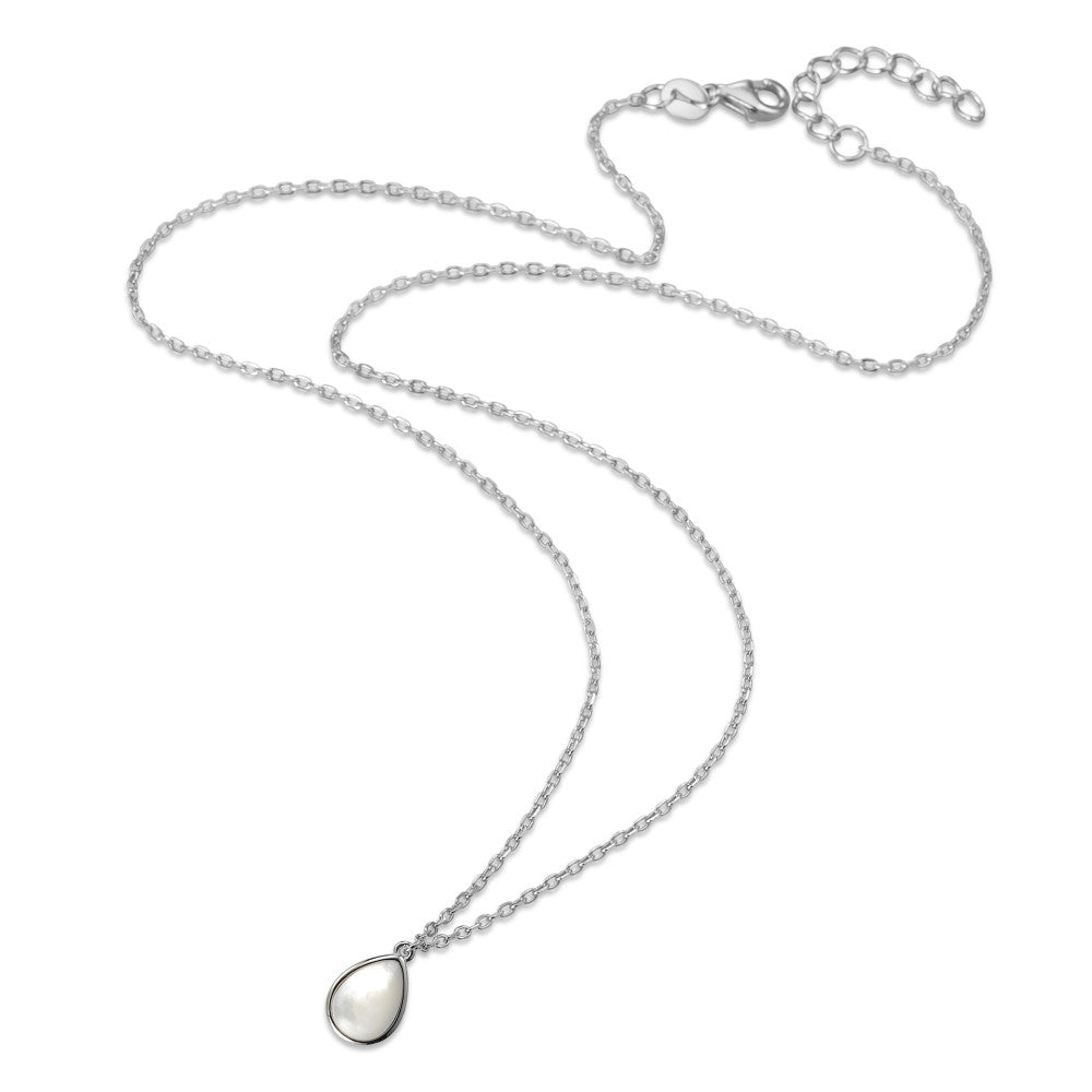 Collar Plata Rodio plateado Madre perla 42-45 cm