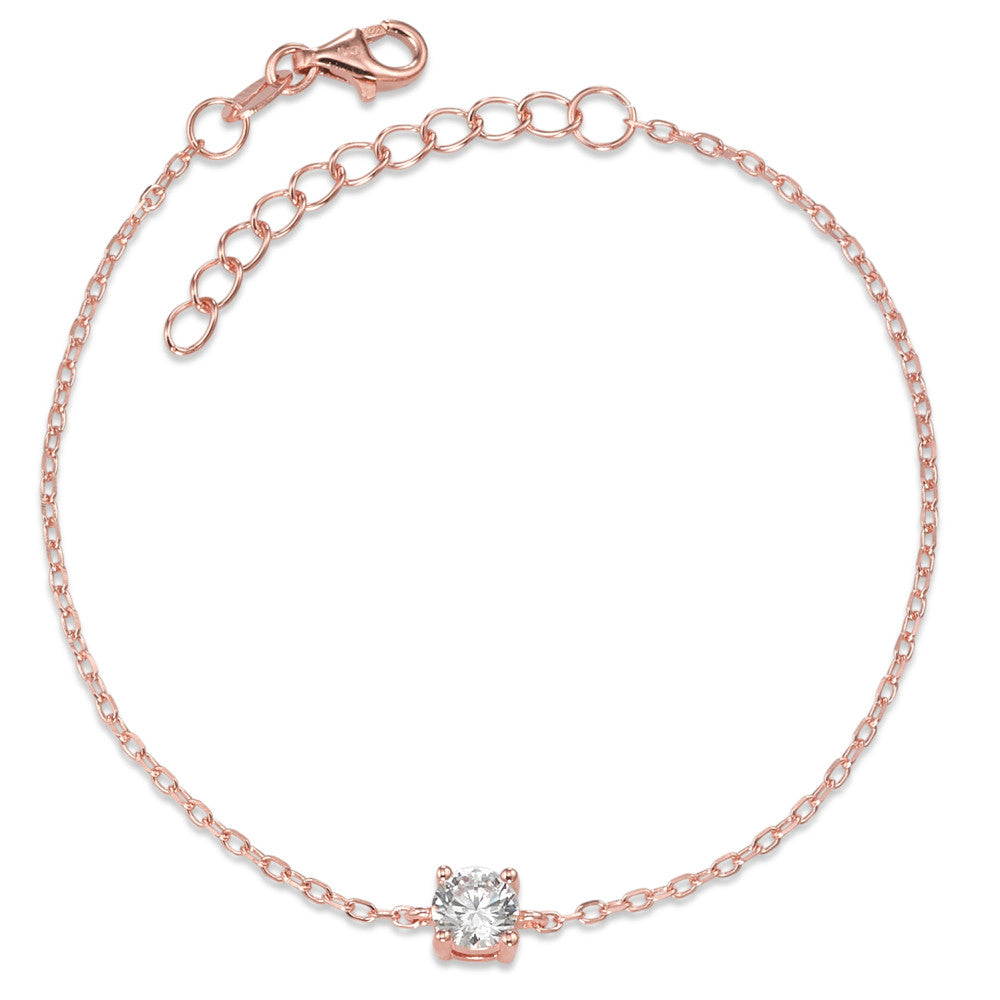 Armband Silber Zirkonia rosé vergoldet verstellbar Ø5 mm