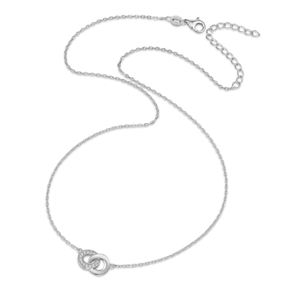 Collana Argento Zirconia rodiato 40-45 cm