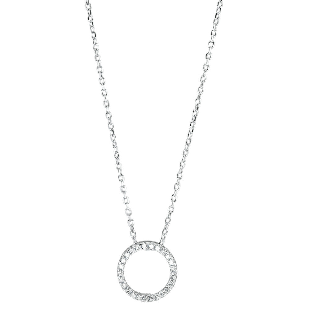 Collier Silber Zirkonia rhodiniert verstellbar Ø12 mm