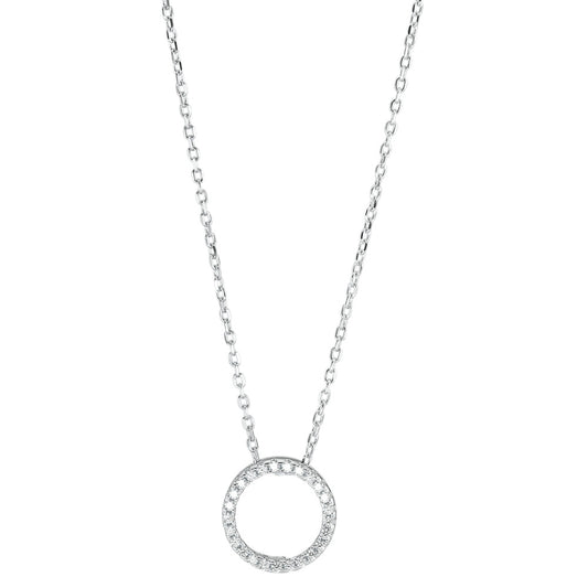 Collana Argento Zirconia rodiato 40-43 cm Ø12 mm