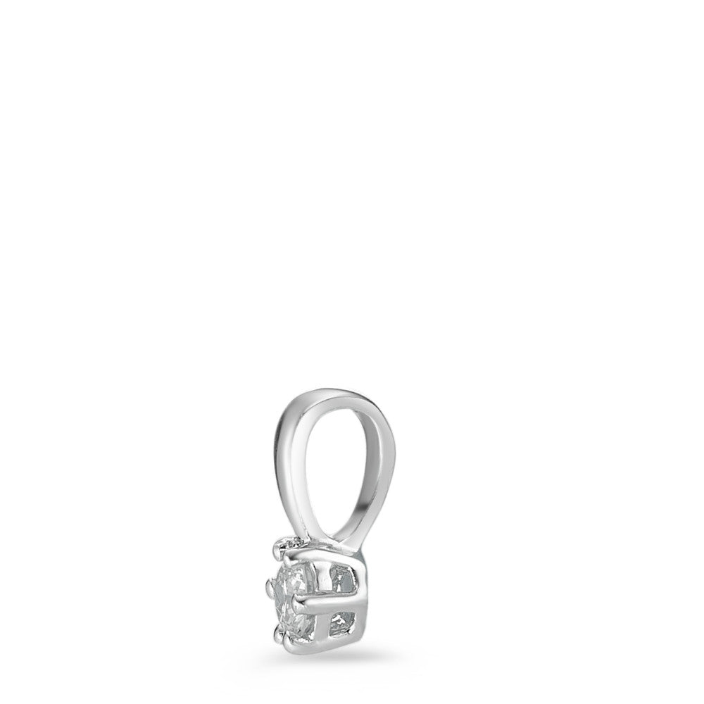 Anhänger 750/18 K Weissgold Diamant weiss, 0.10 ct, Brillantschliff, w-si Ø4 mm