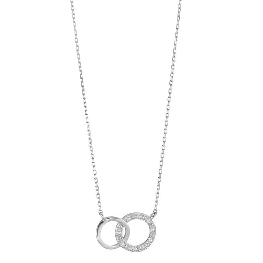 Collana Oro bianco 375/9K Diamante 0.035 ct, 9 pietra, w-pi1 38-42 cm