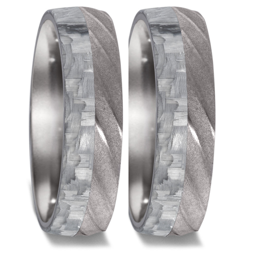 Partnerring 999 Tantal, Carbon ohne Stein