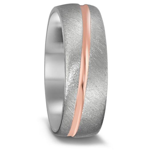 Wedding Ring Titanium, 18k Red Gold