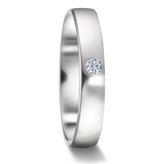 Wedding Ring Platinum 950 Diamond 0.04 ct, w-si