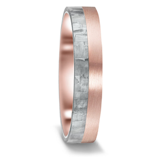 Wedding Ring 14k Red Gold, Carbon