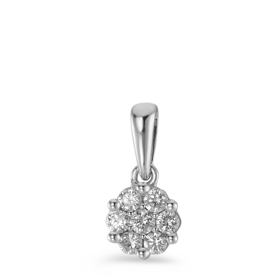 Anhänger 750/18 K Weissgold Diamant 0.10 ct, 7 Steine, w-si Ø4.5 mm