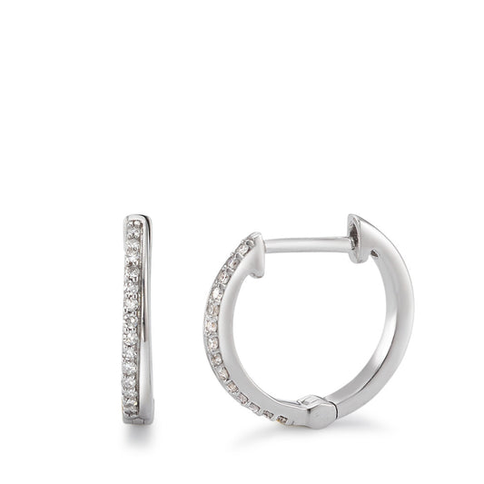 Orecchini circolari Oro bianco 750/18 carati Diamante 0.08 ct, 28 pietra, w-si