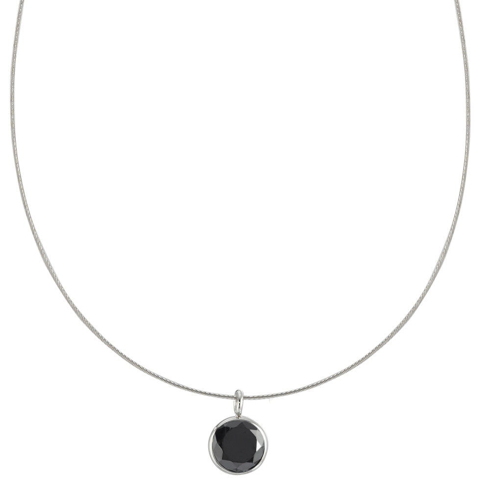 Collar Acero inoxidable Circonita negro 42 cm