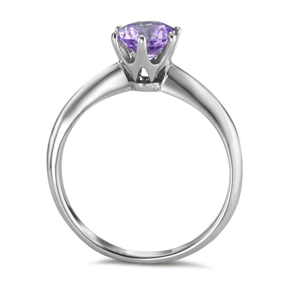 Bague solitaire Cobalt Zircone violet