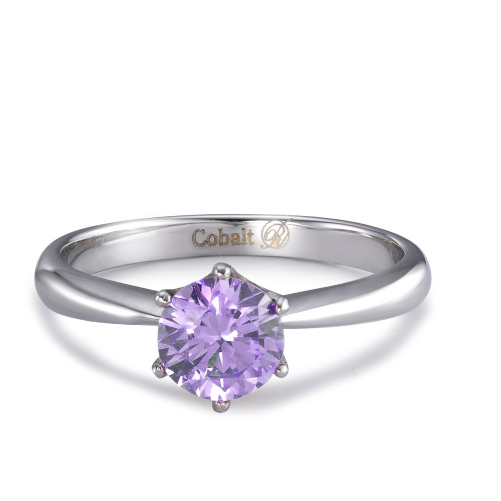 Bague solitaire Cobalt Zircone violet