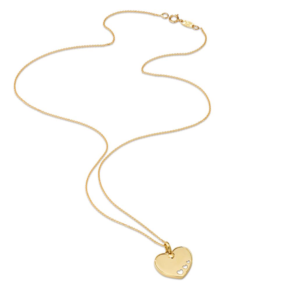 Collar 750/oro amarillo de 18 quilates Madre perla Corazón 42 cm Ø15 mm
