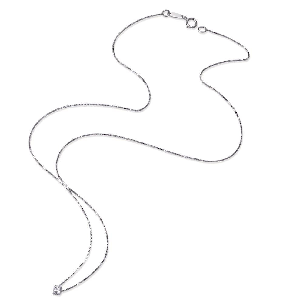 Collier Or blanc 18K Zircone 42 cm Ø3 mm