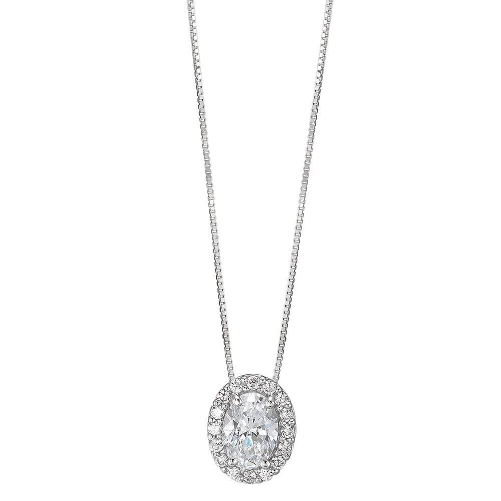 Necklace 18k White Gold Zirconia 42 cm