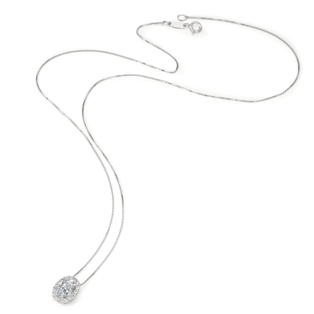 Necklace 18k White Gold Zirconia 42 cm