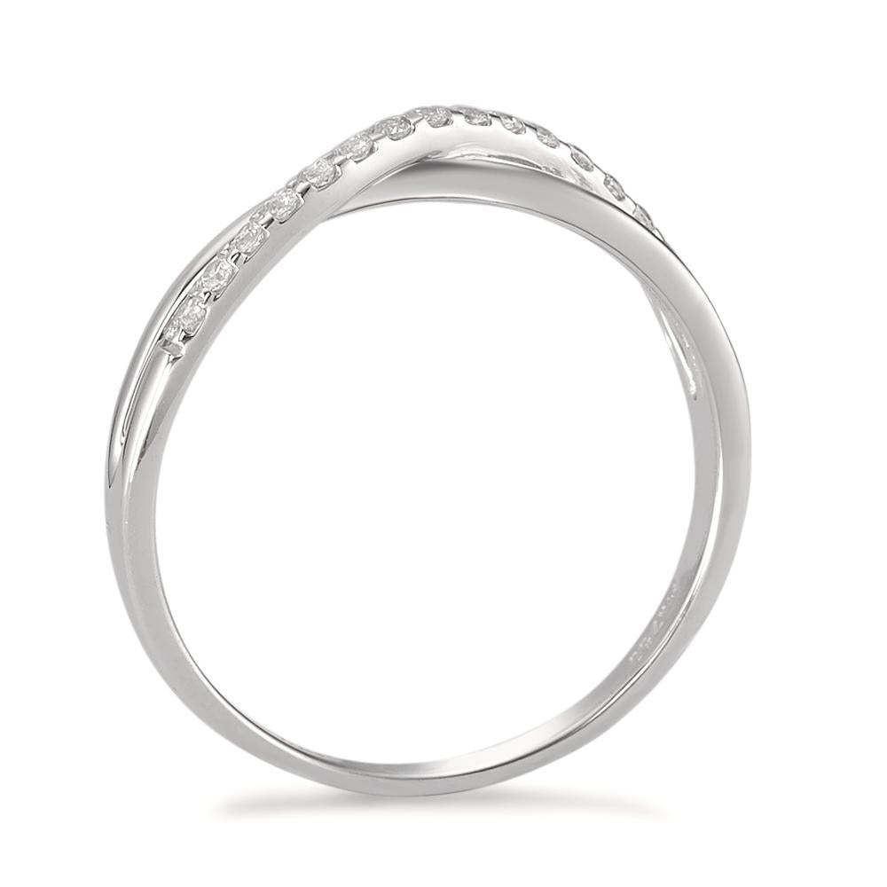 Fingerring 750/18 K Weissgold Zirkonia 15 Steine