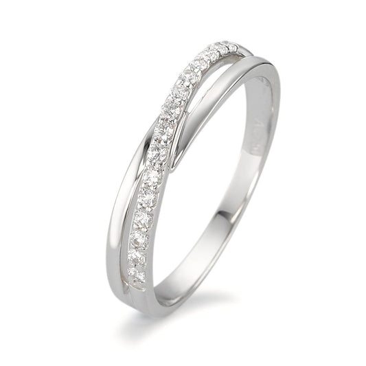 Fingerring 750/18 K Weissgold Zirkonia 15 Steine