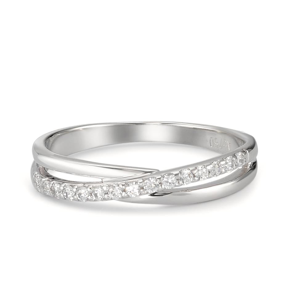 Fingerring 750/18 K Weissgold Zirkonia 15 Steine