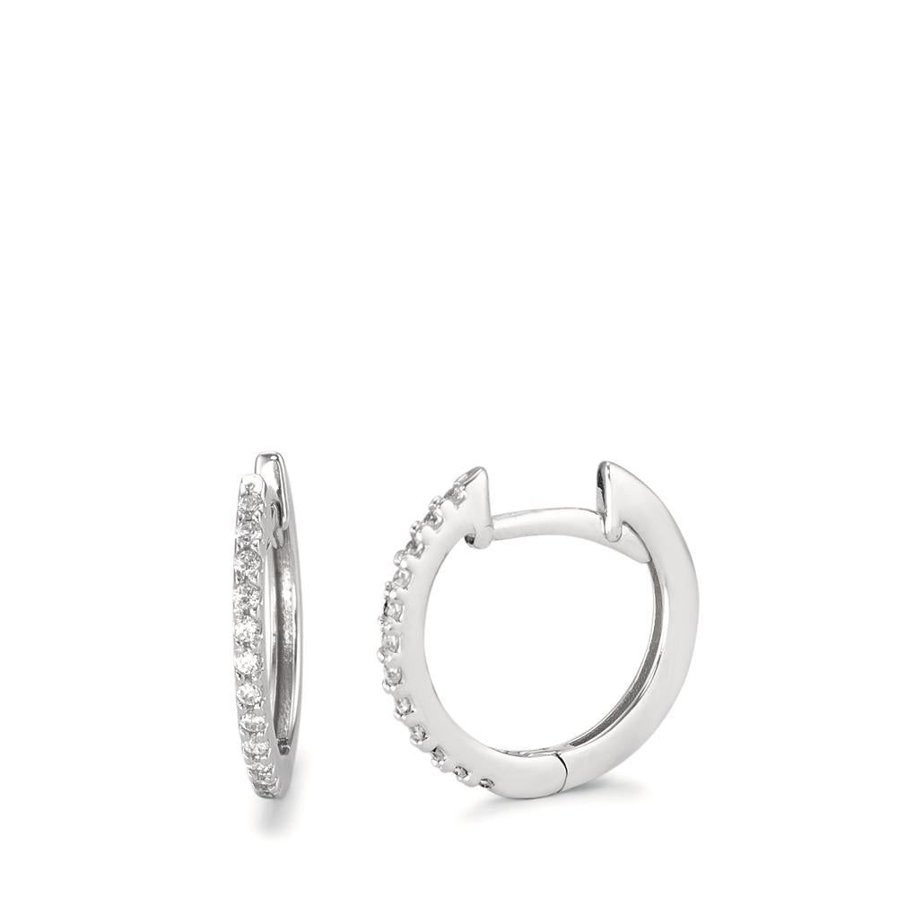 Hinged hoop 18k White Gold Zirconia 24 Stones