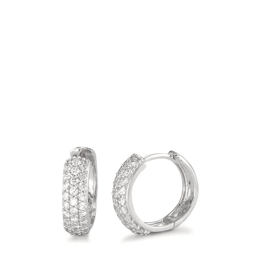 Hinged hoop 18k White Gold Zirconia