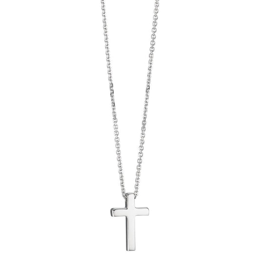 Collier Or blanc 18K Croix 42 cm