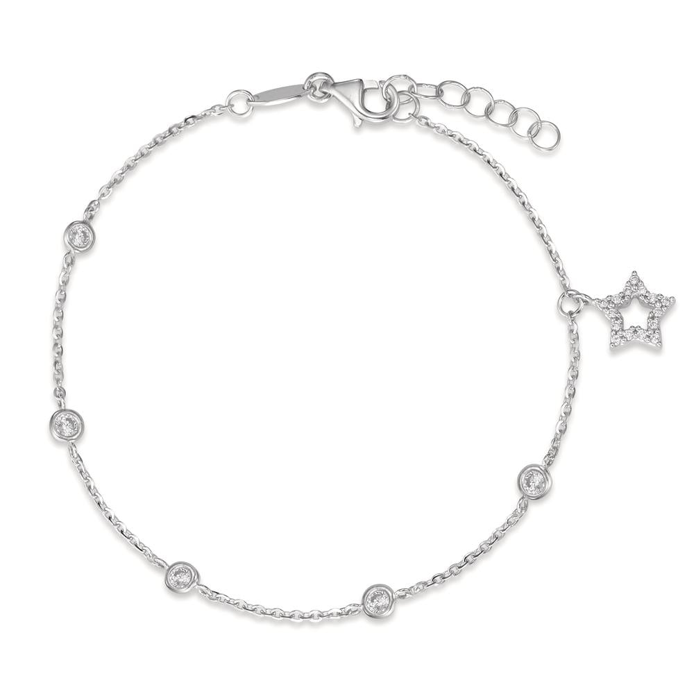 Bracciale Oro bianco 750/18 carati Zirconia Stella 16-18 cm