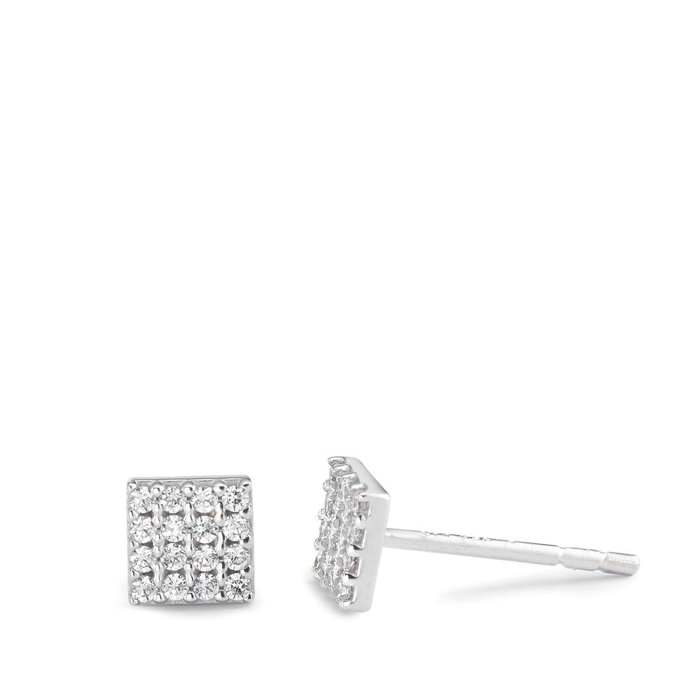 Stud earrings 18k White Gold Zirconia 32 Stones Ø4.5 mm