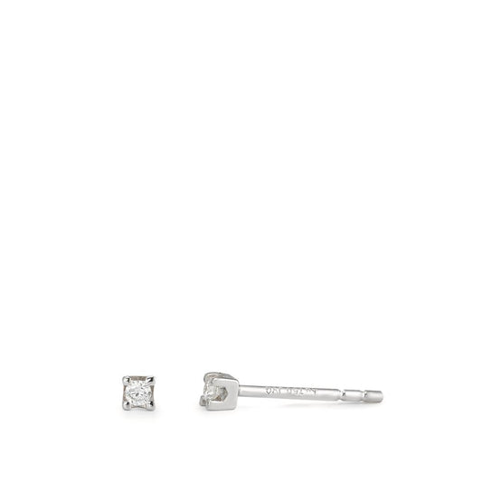 Stud earrings 18k White Gold Diamond 0.04 ct, 2 Stones, w-si Ø2.2 mm