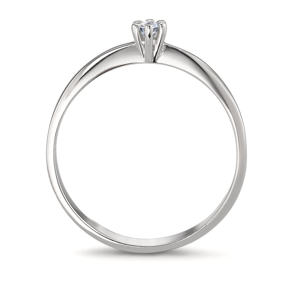 Solitär Ring 750/18 K Weissgold Diamant 0.05 ct, w-si