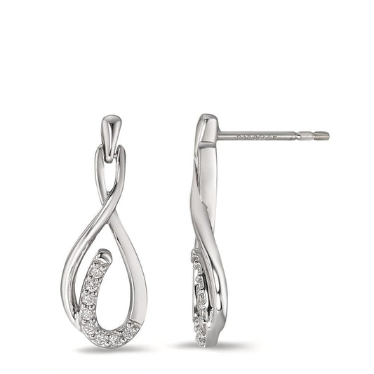 Orecchini Oro bianco 750/18 carati Diamante 0.09 ct, 16 pietra, w-si