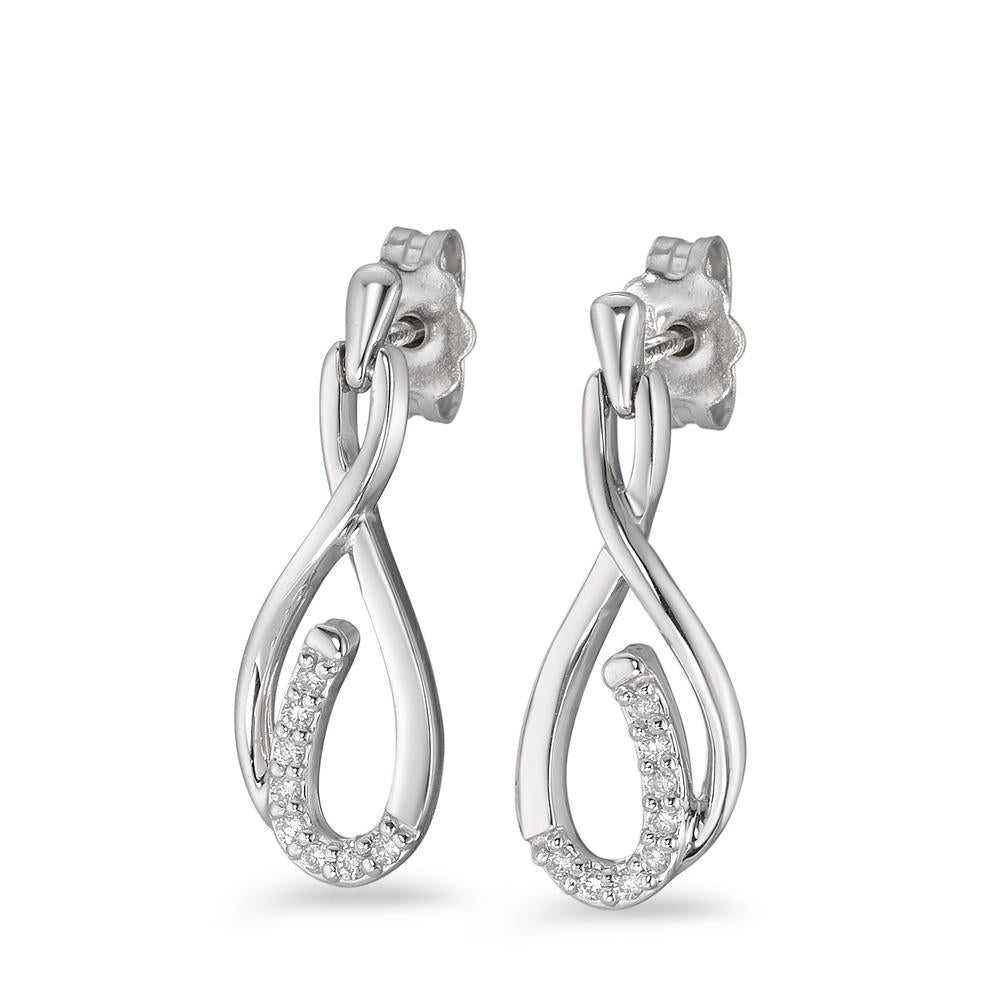 Orecchini Oro bianco 750/18 carati Diamante 0.09 ct, 16 pietra, w-si