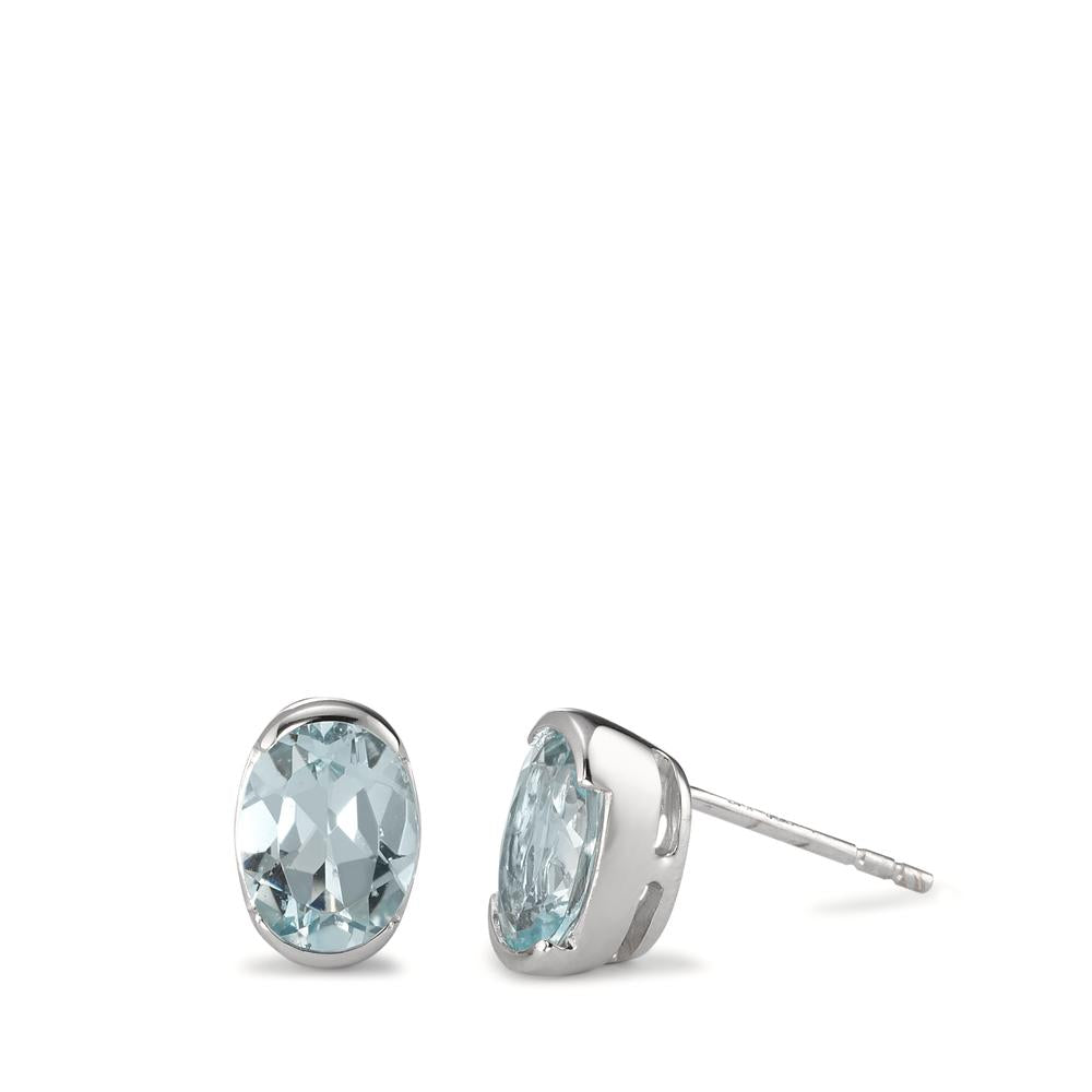 Ohrstecker 750/18 K Weissgold Aquamarin 2.16 ct, 2 Steine