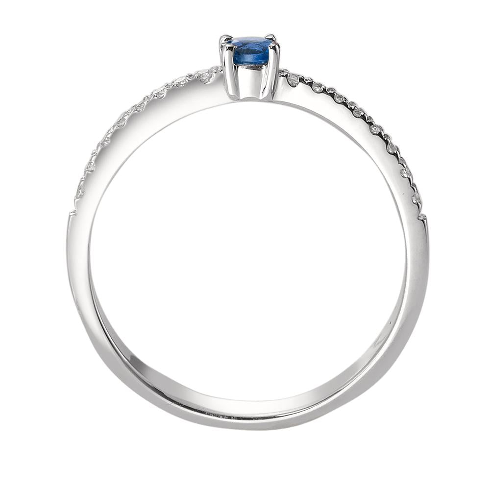 Ring 18k White Gold Sapphire 17 Stones