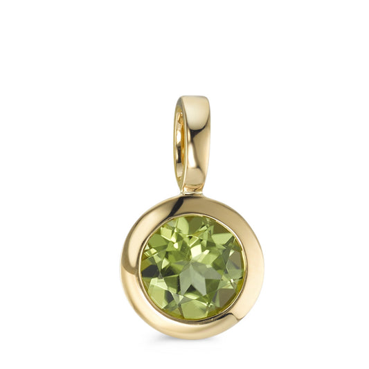 Anhänger 750/18 K Gelbgold Peridot Ø8 mm