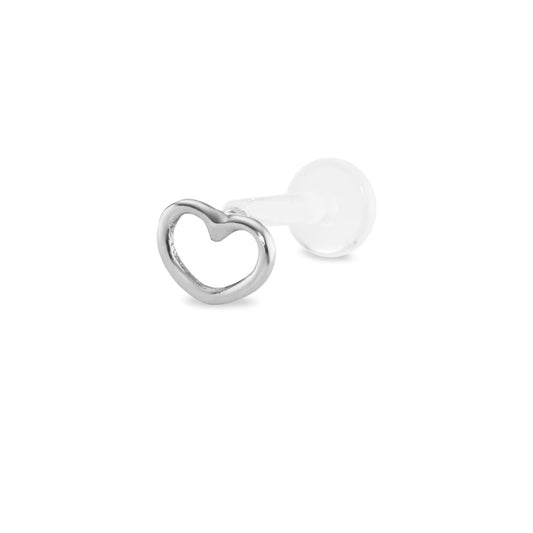 Piercing 18k White Gold Heart Ø5 mm