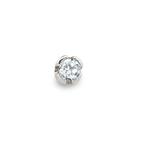 Clous de nez Or blanc 18K Diamant blanc, 0.01 ct, w-si Ø1.8 mm