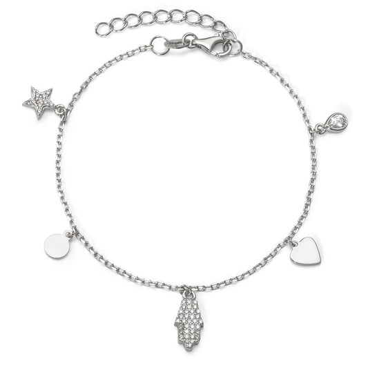 Armband Silber Zirkonia rhodiniert Fatima verstellbar