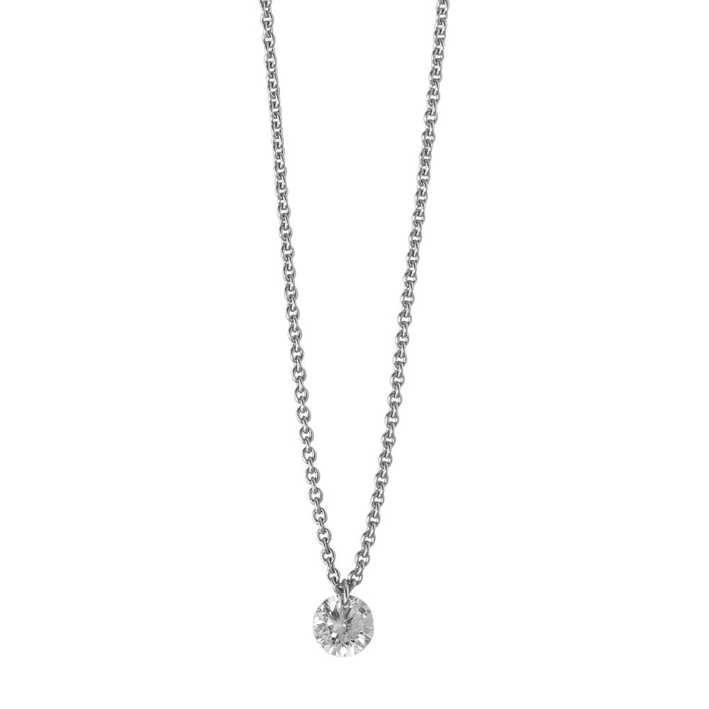 Collana Oro bianco 750/18 carati Diamante 0.10 ct 42 cm