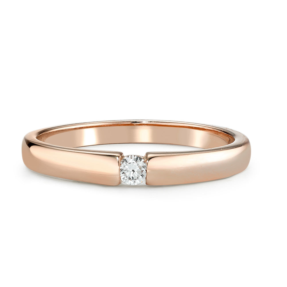 Solitär Ring 585/14 K Rotgold Diamant 0.06 ct, w-si
