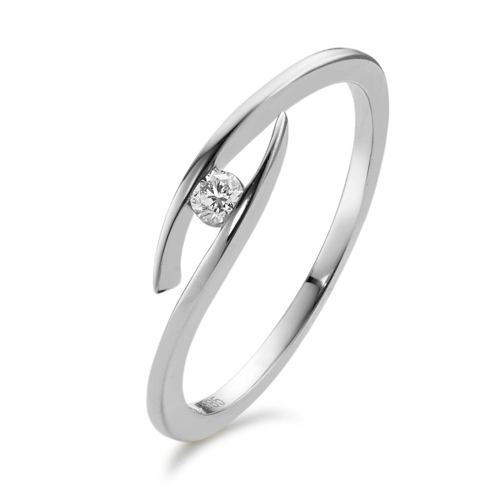 Fingerring 585/14 K Weissgold Diamant 0.05 ct, w-si