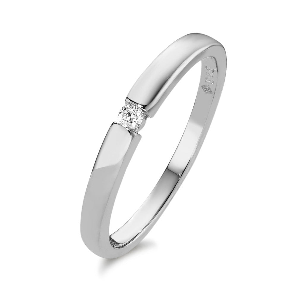 Solitär Ring 585/14 K Weissgold Diamant 0.03 ct, w-si