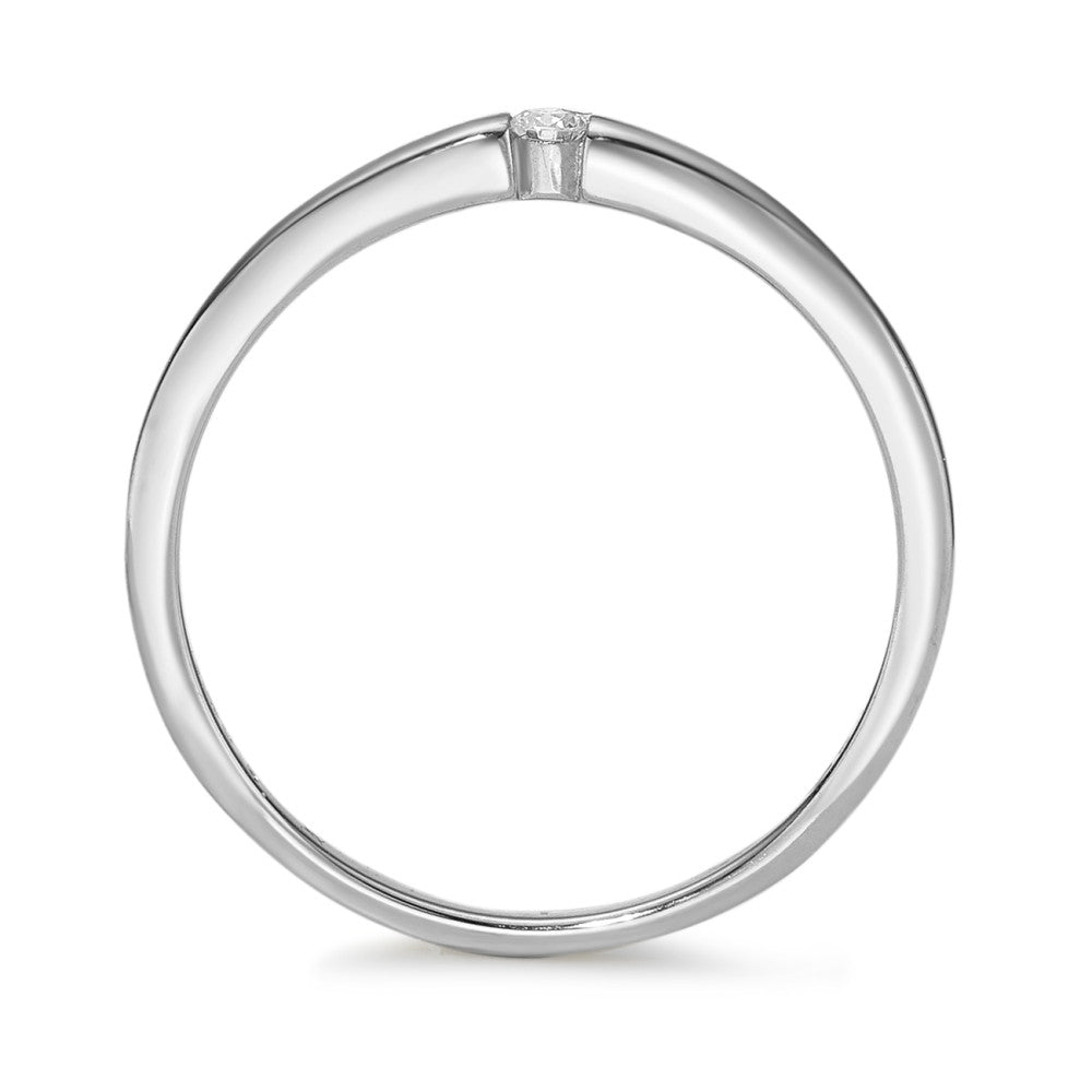 Solitär Ring 585/14 K Weissgold Diamant 0.03 ct, w-si