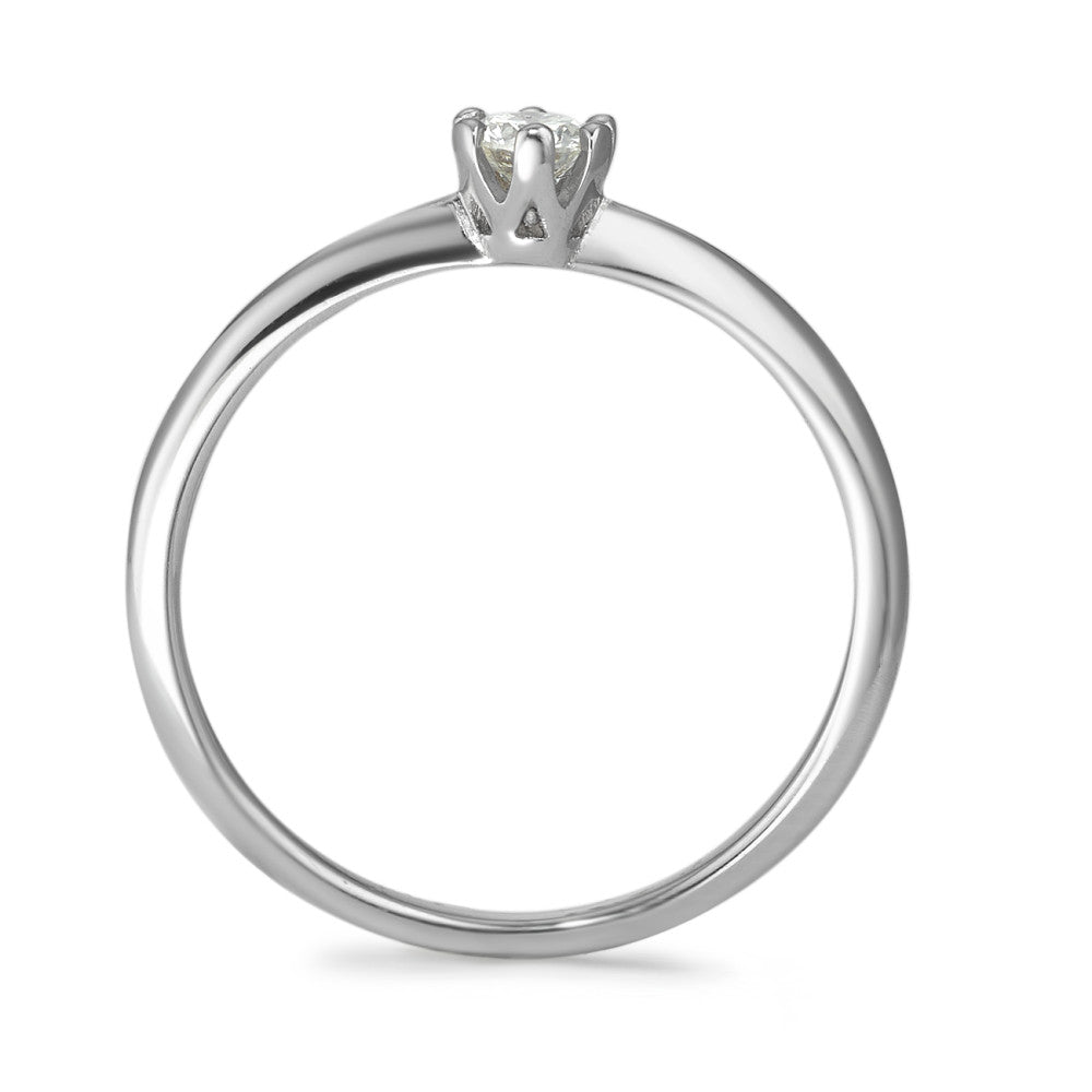 Solitär Ring 585/14 K Weissgold Diamant 0.15 ct, w-si