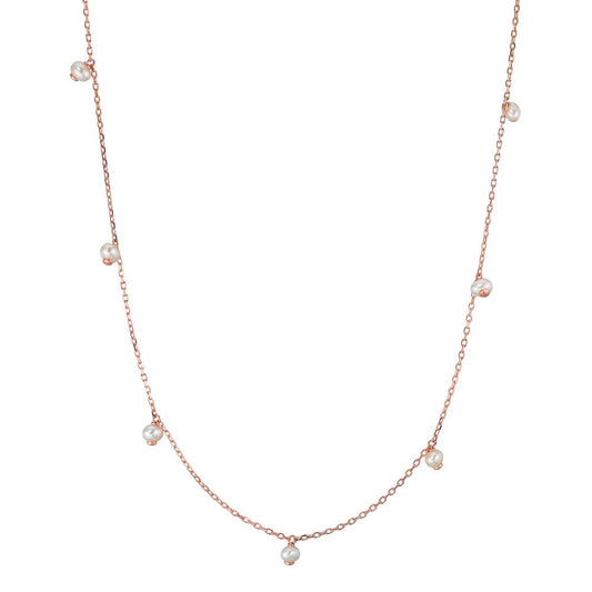 Necklace Silver Rose Gold plated Freshwater pearl 40-45 cm