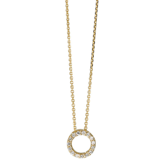 Necklace 14k Yellow Gold Zirconia White 42-45 cm Ø7 mm