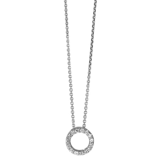 Necklace 14k White Gold Zirconia White 42-45 cm Ø7 mm